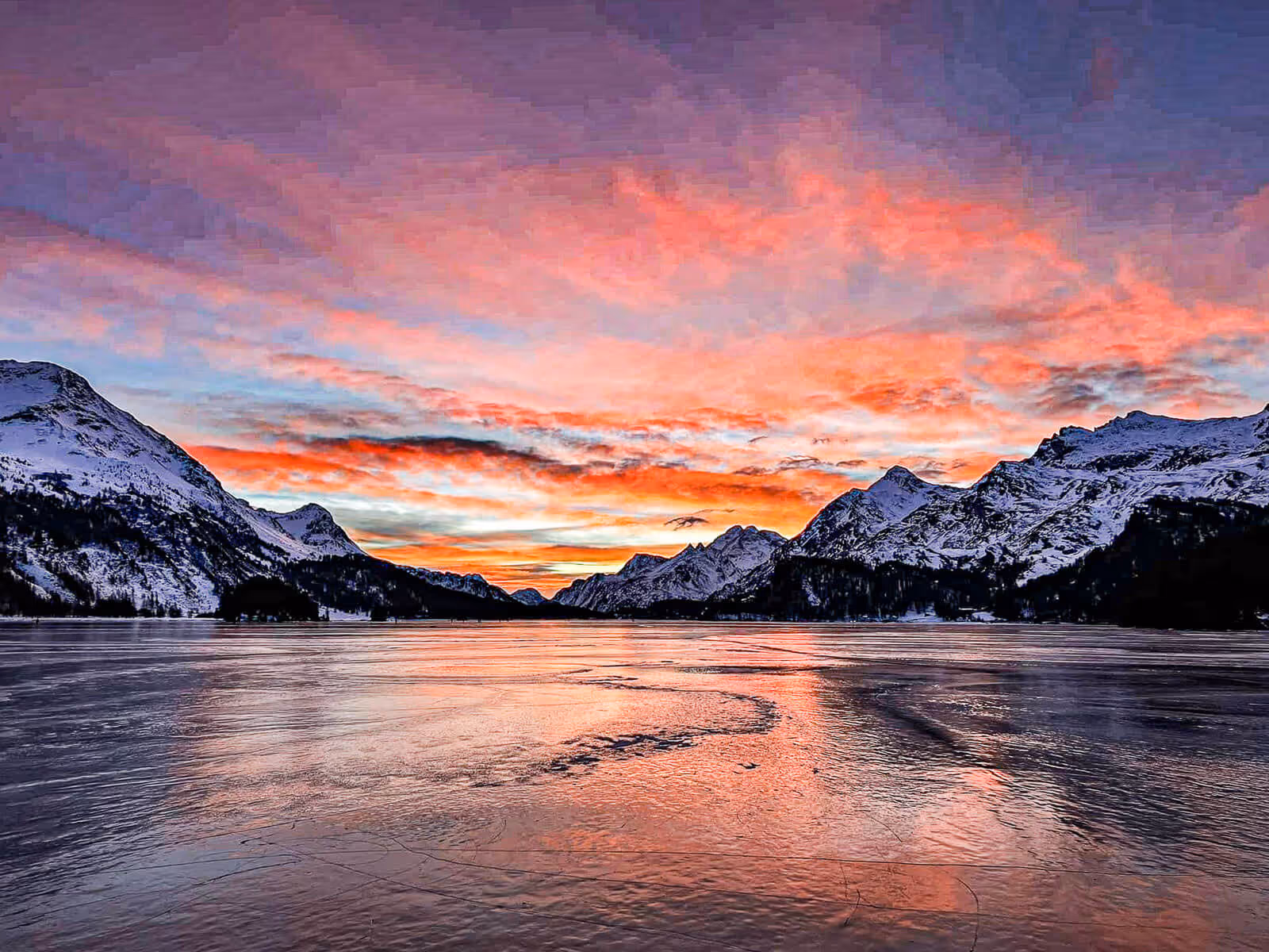 Silsersee Sonnenuntergang