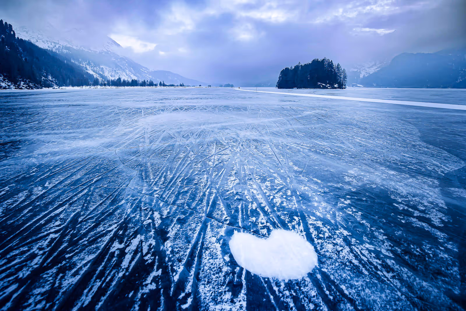Silsersee, gefrorenes Herz